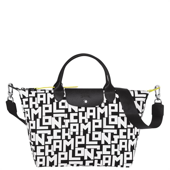 Longchamp Le Pliage LGP Black/White Top Handle Bag M